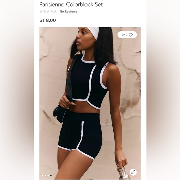NEW Free People FP Movement Parisienne colorblock piping crop top hot short SET - Picture 6 of 12